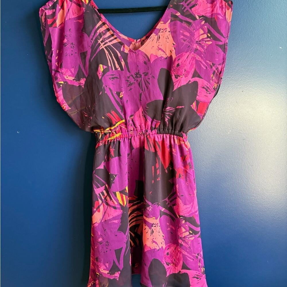Express Y2K Pink and Purple Floral Dress size XS - Picture 11 of 11